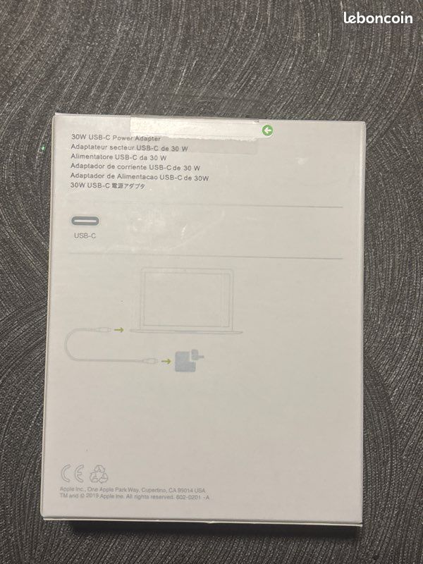 30W power Adapter USB-C neuve jamais utilisé (image 2)