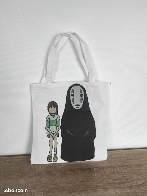 Tote bag blanc de Chihiro, sac double face de voyage de Chihiro de Hayao Miyazaki (image 11)