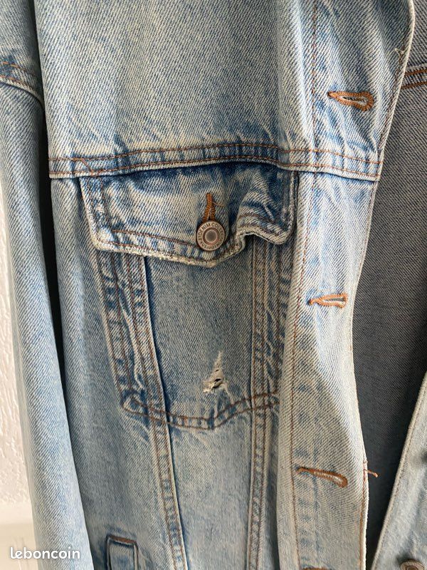 Veste en jean oversize Bershka – denim clair – taille M/L (image 3)