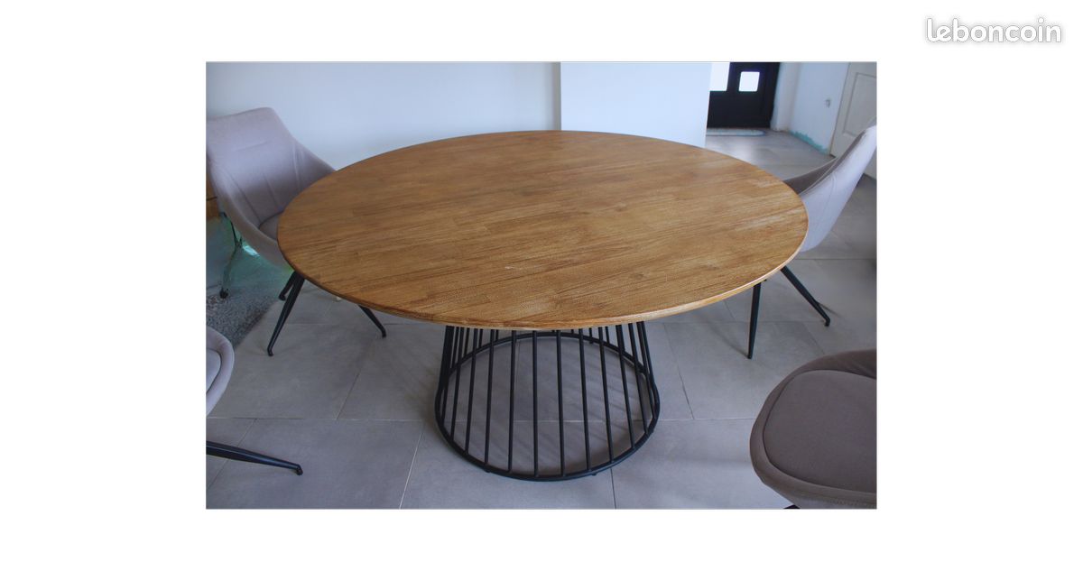 Ensemble de meubles style scandinave/bohème – Meuble TV, Table à manger + 4 chaises (image 5)