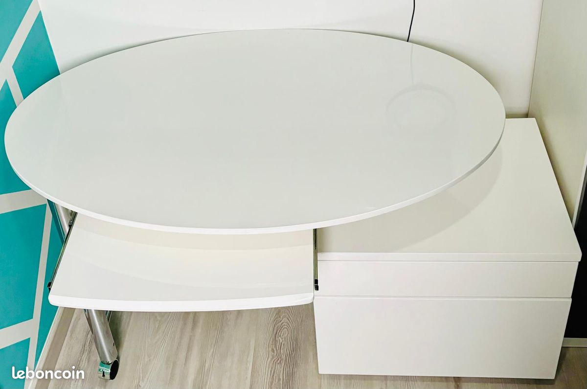 Joli Bureau Blanc Laqué (image 2)