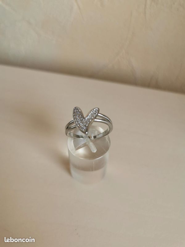 Bague cœur argenté (image 1)