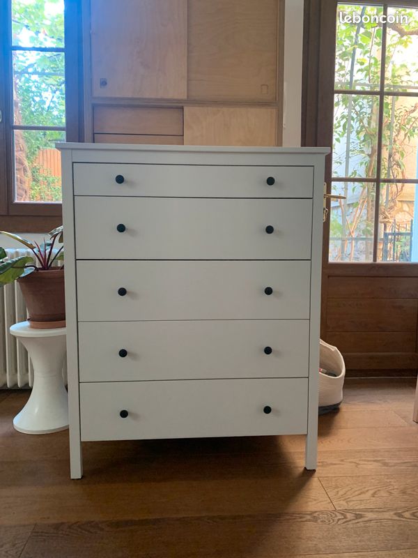 Commode Blanche 5 tiroirs (image 1)