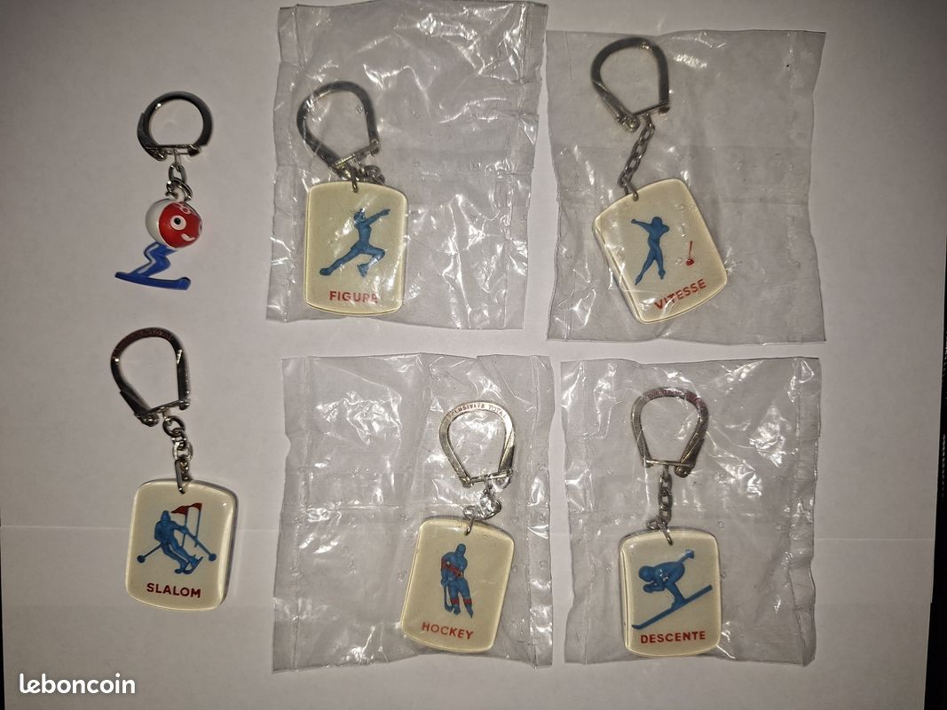 Porte-clés Métal Jeux Olympiques Grenoble 1968 Ski Montagne - Vintage, Très Bon état, France