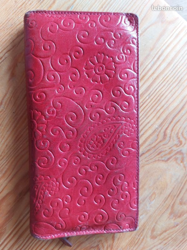 Portefeuille cuir rose (image 1)