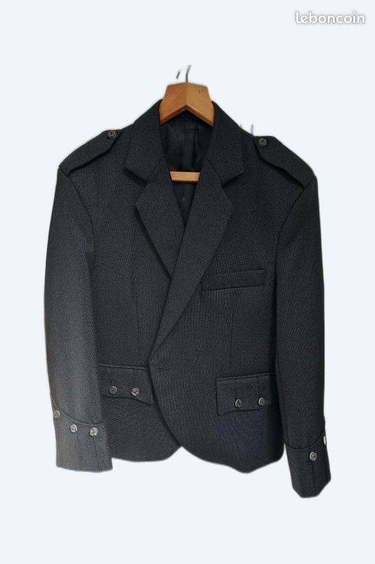 Vente veste Ecossaise en tweed Charcoal ( Anthracite) (image 1)