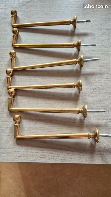Embrases De Rideaux En Laiton Doré (paire Ou Lot)