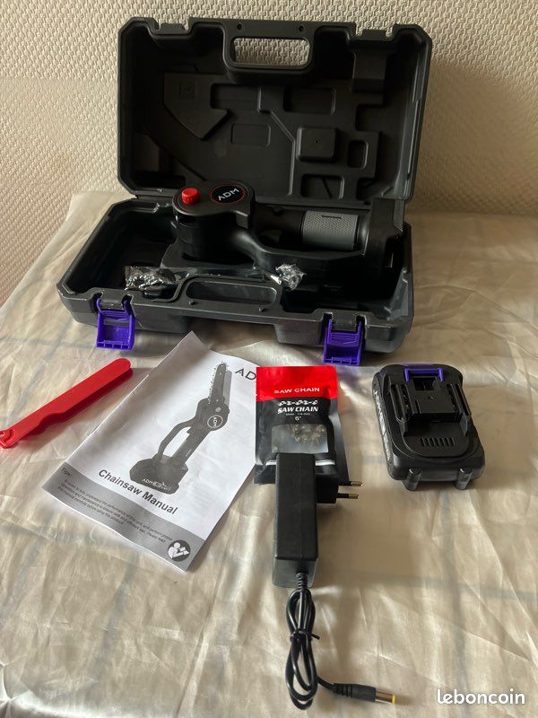 Tronçonneuse sans fil avec sa mallette, batterie et chargeur neuve jamais servie (image 4)