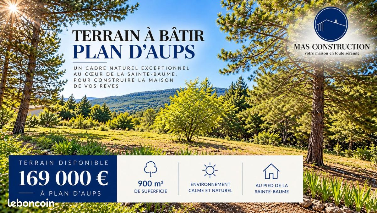 Terrain 900 m² · à Plan-d'Aups-Sainte-Baume · 169 000 €