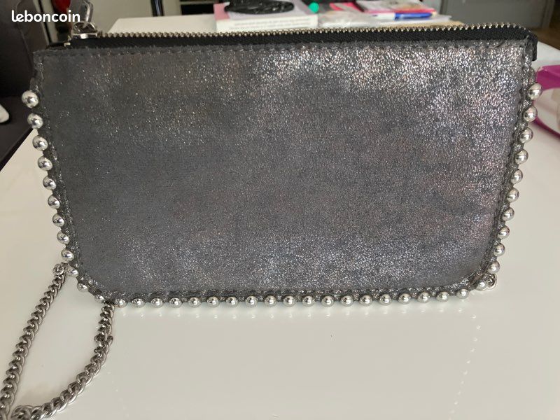 Sac pochette gris argenté ZARA Accessoires Bagagerie