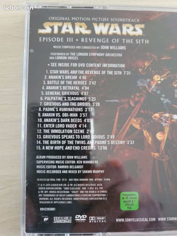 Star Wars _ Épisode III _ Revenge of the Sith OST (image 2)