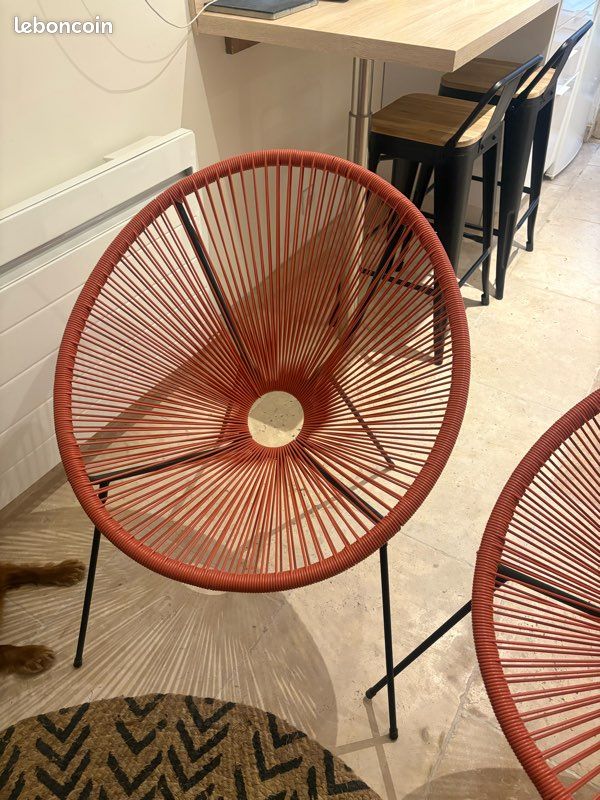 Paire de fauteuils fil Terracotta comme neufs (image 2)