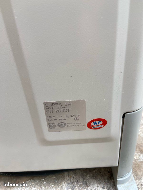 Radiateur électrique mobile (chauffage d'appoint) turbo soufflant de la marque française Supra (image 2)