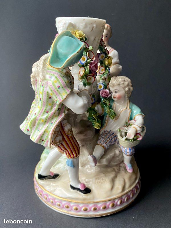 Belle groupe en porcelaine ancienne polychrome de Saxonie (image 2)