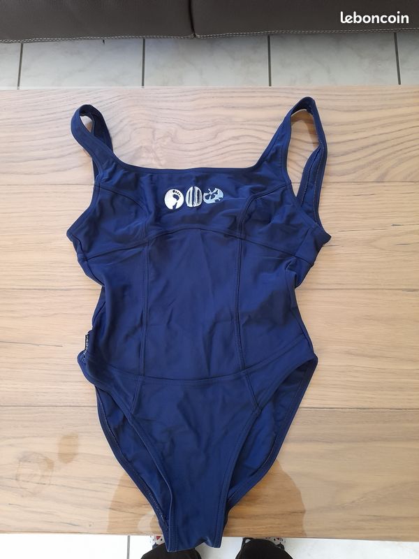 Maillot de bain une pièce femme TRIBORD bleu marine Taille 38 (image 1)