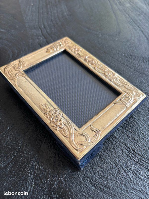 Cadre Photo Ancien Argenté 800 – Style Clip/passe-partout – Vintage – Bon état
