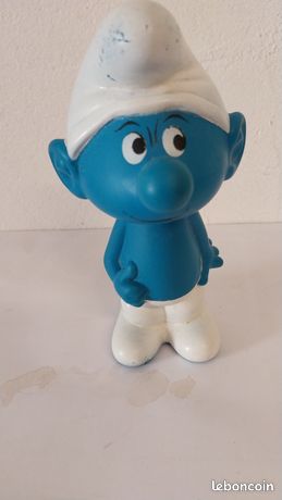 Ancien Pouet  Schtroumpf  1983 Fiba , Italie - Label Emmaüs