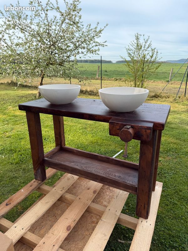 Établis de menuisier pour Meuble vasque - TV - Console sur mesure – Fabrication en bois massif (image 2)