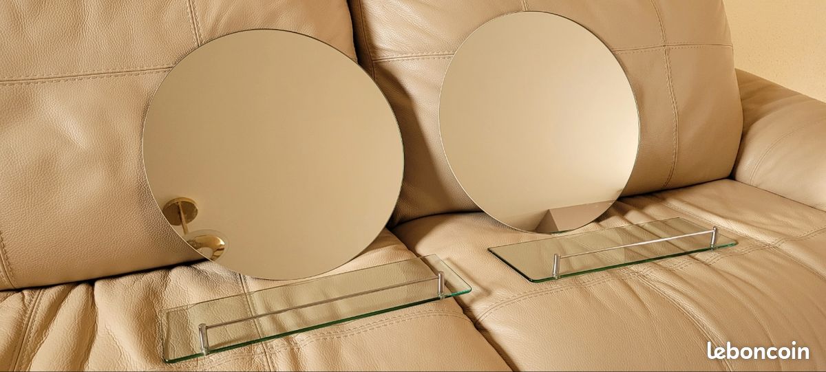 Lot 2 miroirs et tablettes étagères (image 1)