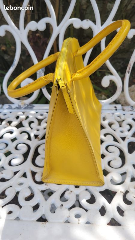 Sac à main en cuir jaune (image 2)