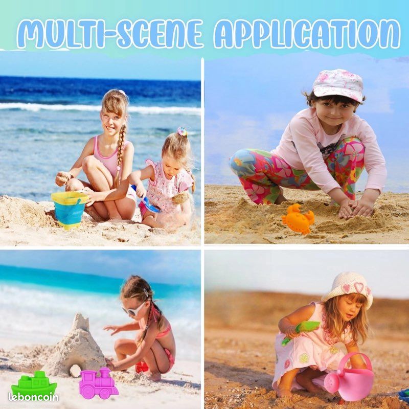 Dhqkqg 11 Pièces Jouets Plage Enfant – Kit Sable Seau Pelles Moules Colorés Avec Sac De Transport