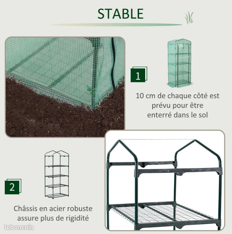 Serre de jardin 160x50x70 - Livraison gratuite en Europe ⭐⭐⭐ (image 4)