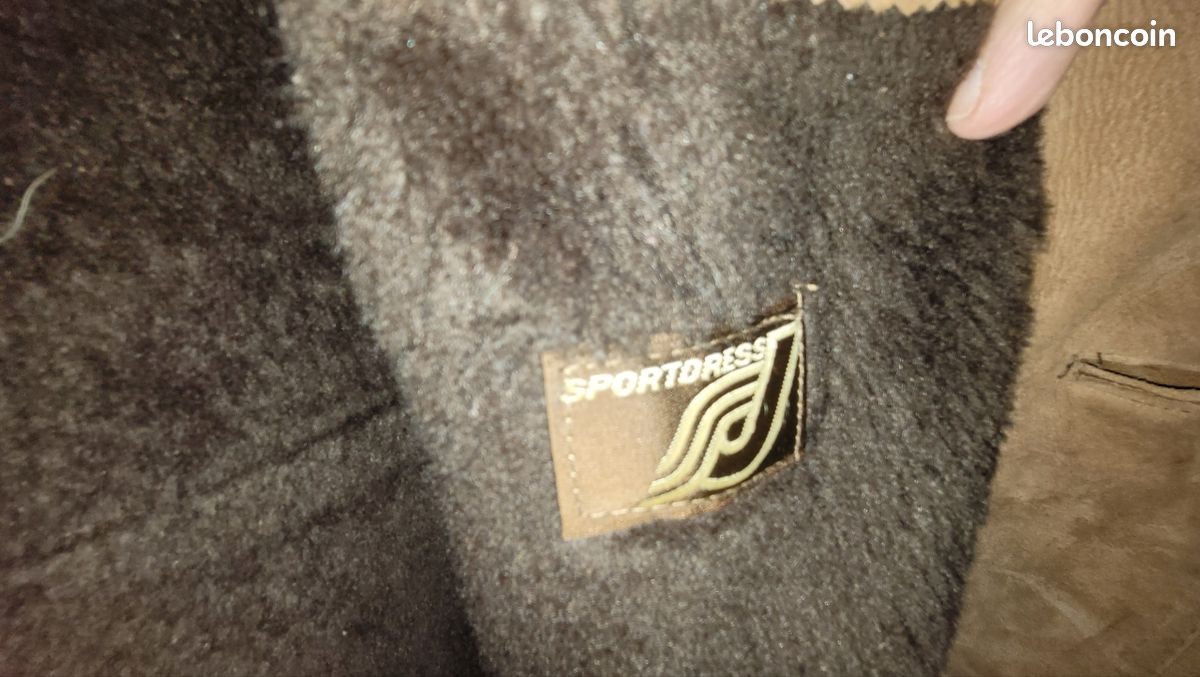 Veste manteau 3/4 daim-cuir, fourrure synthétique taille 50 ou 52 (image 3)