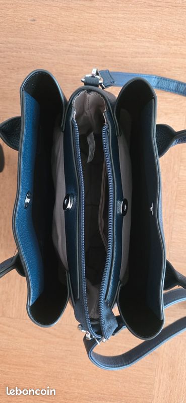 Sac Pochette Ascott & Co En Simili Cuir Bleu Nuit - Occasion En Très Bon état, Idéal Pour Les Soirées