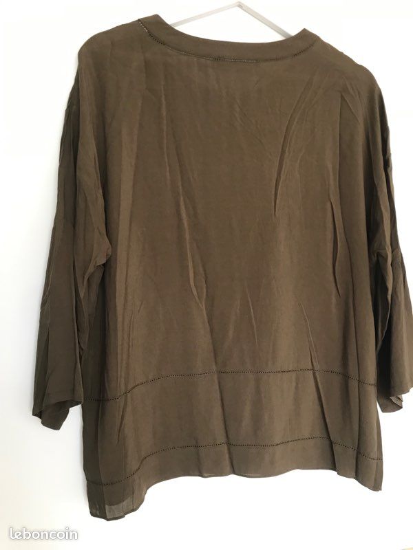 Chemisier MONOPRIX Taille 48 – Rouge, Manches Courtes, Polyester (neuf Avec étiquettes)