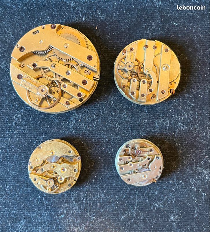 Lot De 4 Boîtiers Anciens Pour Montre à Gousset - En Plastique - Vintage - Occasion