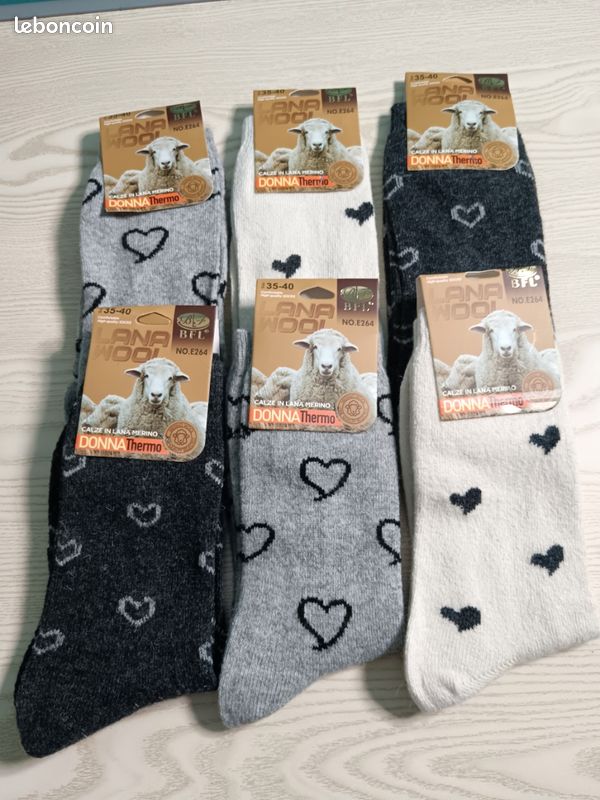 Sans Couleur FEMME Lot De 2 Paires De Chaussettes D'hiver Pour Femme