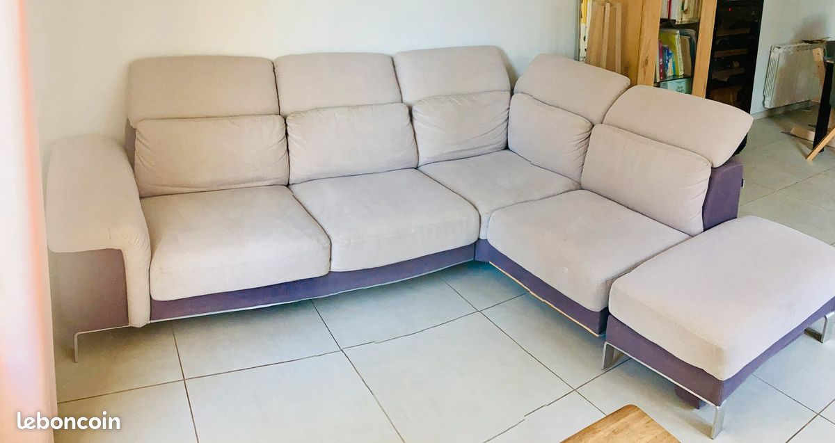 Canapé Gautier Modula Tissu Aquaclean bi-ton (image 1)