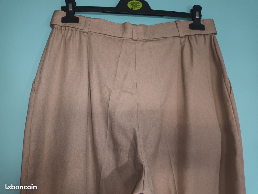 Pantalon toile beige T46 (mam33133) (image 9)