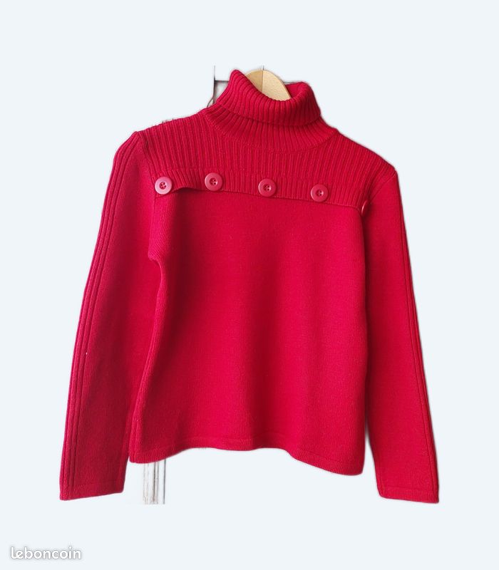 Pull col roulé vintage rouge taille 36-38 - danayel (image 1)