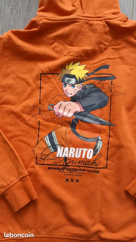 Celio Pull Orange Naruto Sweat Capuche Naruto Celio Taille S Vêtements
