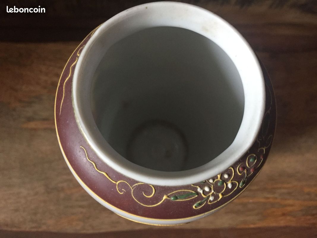 Petit Vase satsuma japonisant en relief-populaire-ancien-vintage-asie-asiatique-loft-décoratif-chine-japon-chinois-tibet (image 12)