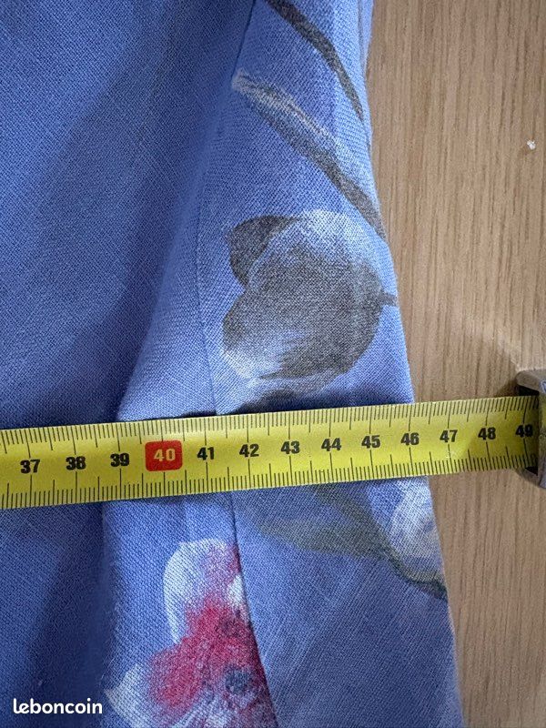 Robe d'été sans manches Made In Italy 100 % lin à fleurs Taille 38/40 (M/L) (image 11)