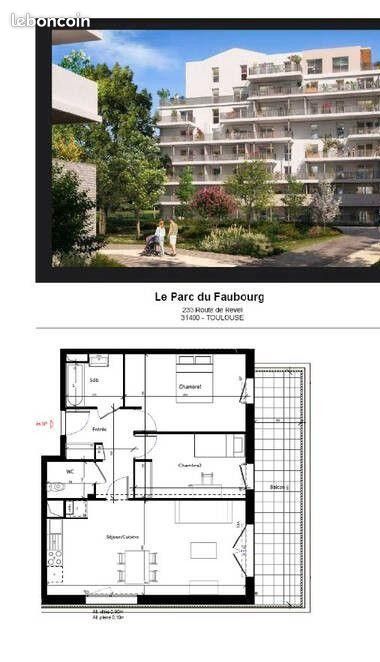 Appartement 3 pièces 66 m² · à Toulouse · 66 m² · 950 €/mois