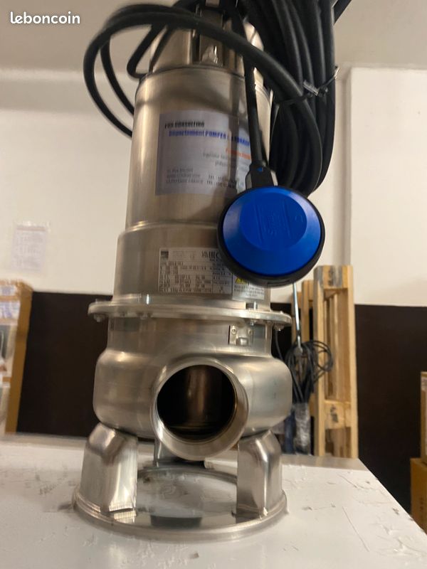 POMPE RELEVAGE EAU USEE PRO INOX 1100W MONO 42M3 Roue Monocanale +CUTER. NEUVE (image 4)