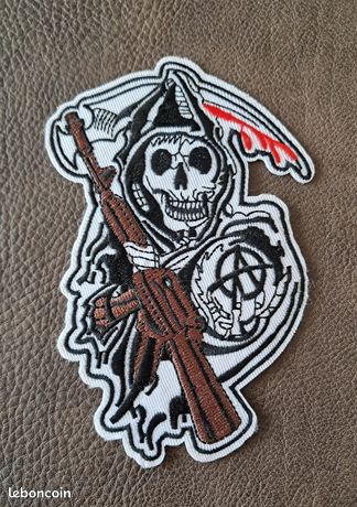 Ecusson Brodé Thermocollant Anarchy - 10x7cm - Thermocollant Ou à