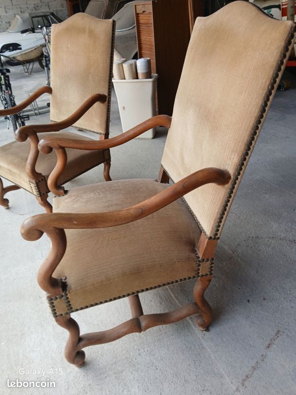 Paire de fauteuil ancien, os de mouton (image 2)
