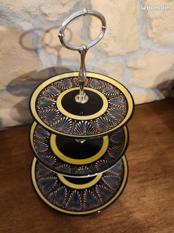 Serviteur / Présentoir à gâteaux 3 étages HB Henriot Quimper vintage (image 3)