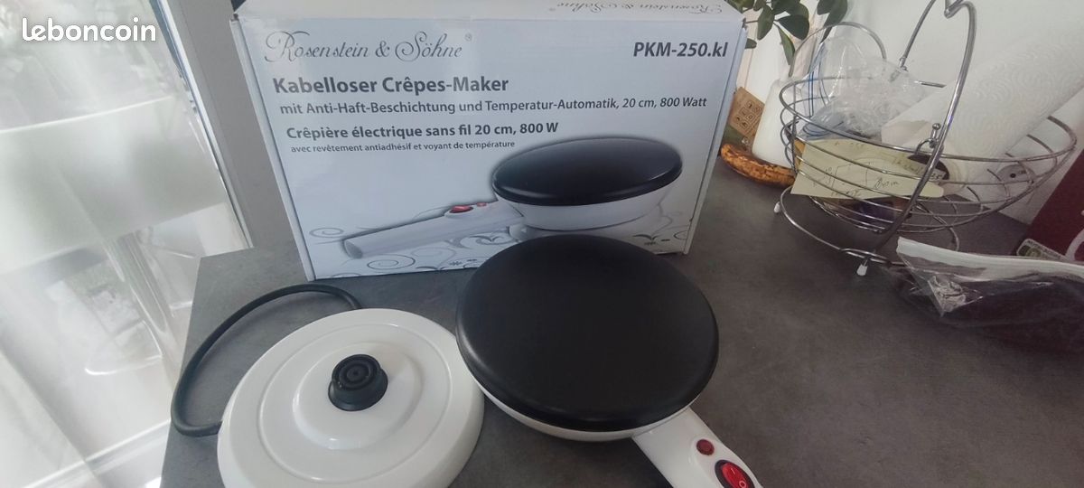 Crêpière électrique sans fil Rosenstein & Söhne 20 cm - Très bon état (image 1)