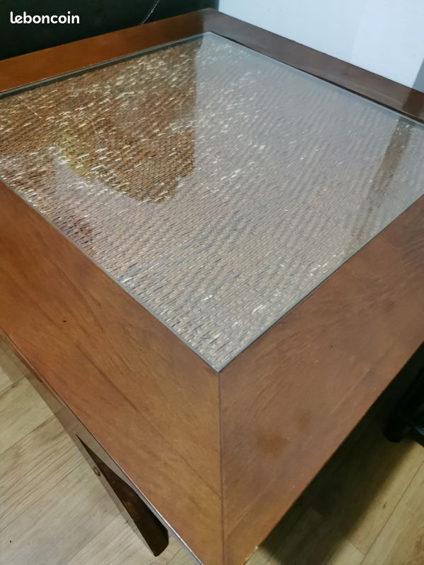 Table basse acajou et verre (image 4)