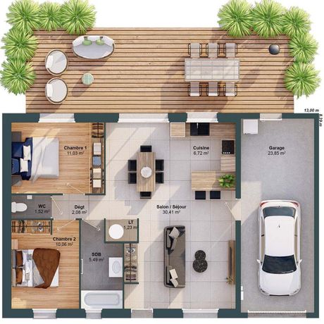 Maison 4 pièces 69 m²
