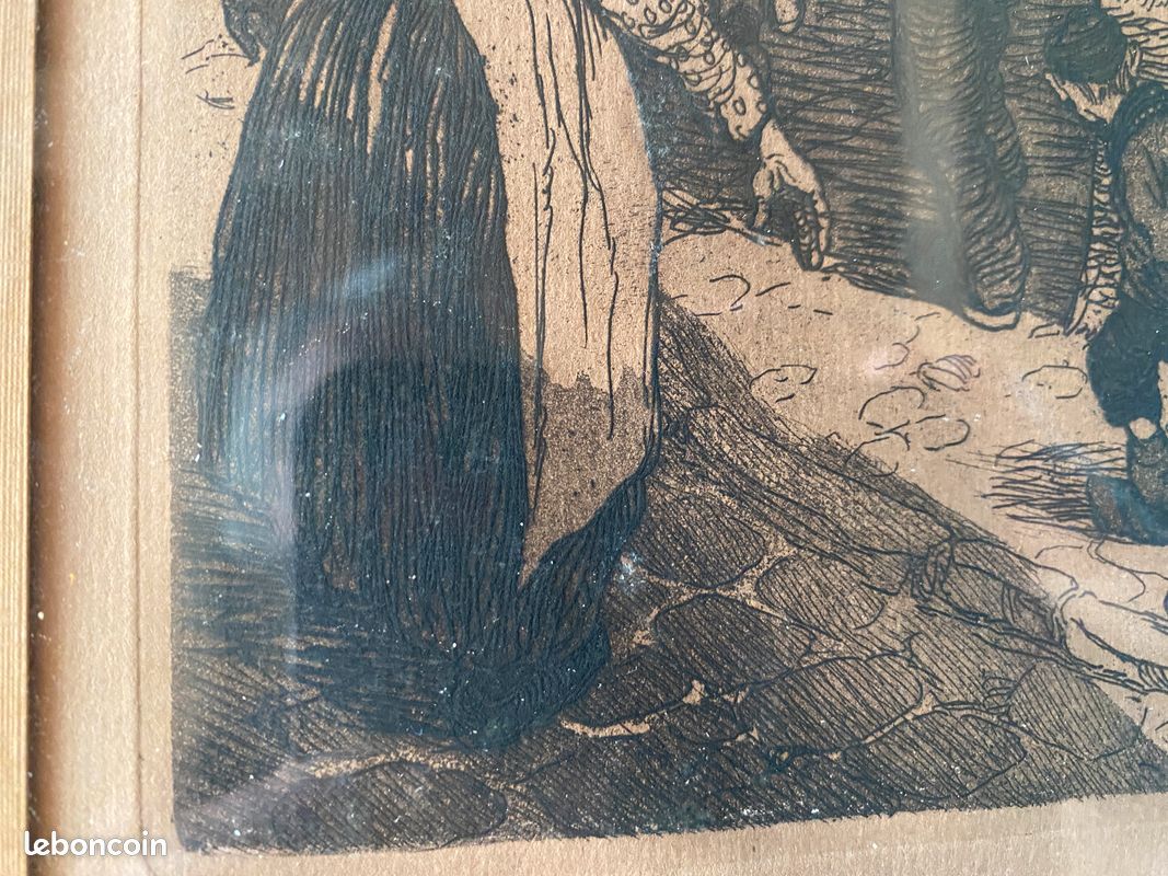 Roméo Dumoulin tableau gravure " Rue de la tranquillité " signé numéroté (image 12)