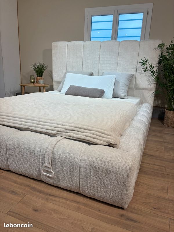 DIRECT GROSSISTE 🔴 Lit Bubble luxe "TOULON II " coffre 🔴en 90/140/160/180/200cm (image 1)
