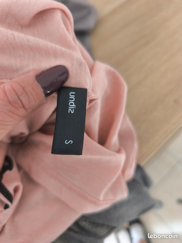 Débardeur rose imprimé texte Undiz – Taille S Vêtements