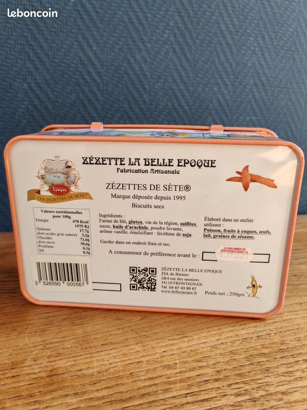 Boîte à Gâteaux Métal La Belle Epoque – Biscuiterie Frontignan, Vide, Bon état