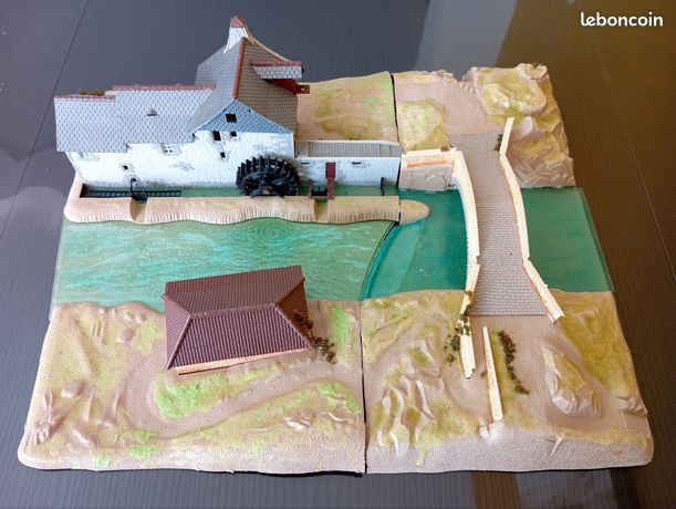 Maquette en carton : Moulin à vent et bâtiment de ferme - Schreiber